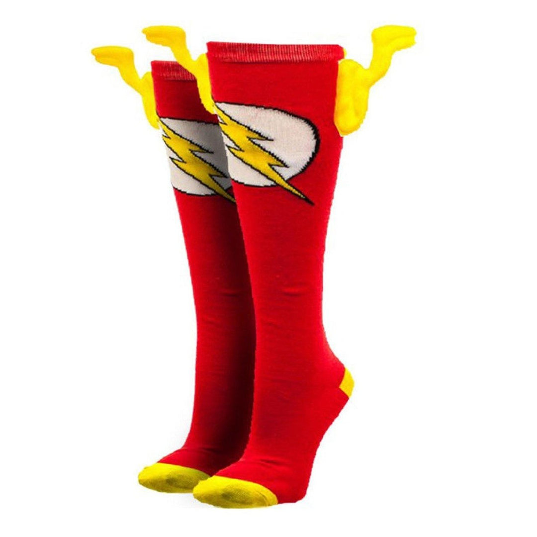 The Flash Symbol DC Comics Knee High Socks With Wings