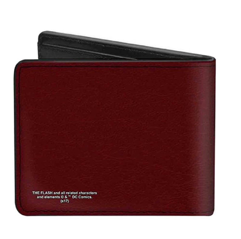 DC Comics The Flash Logo Burgundy and Gold Bifold Wallet