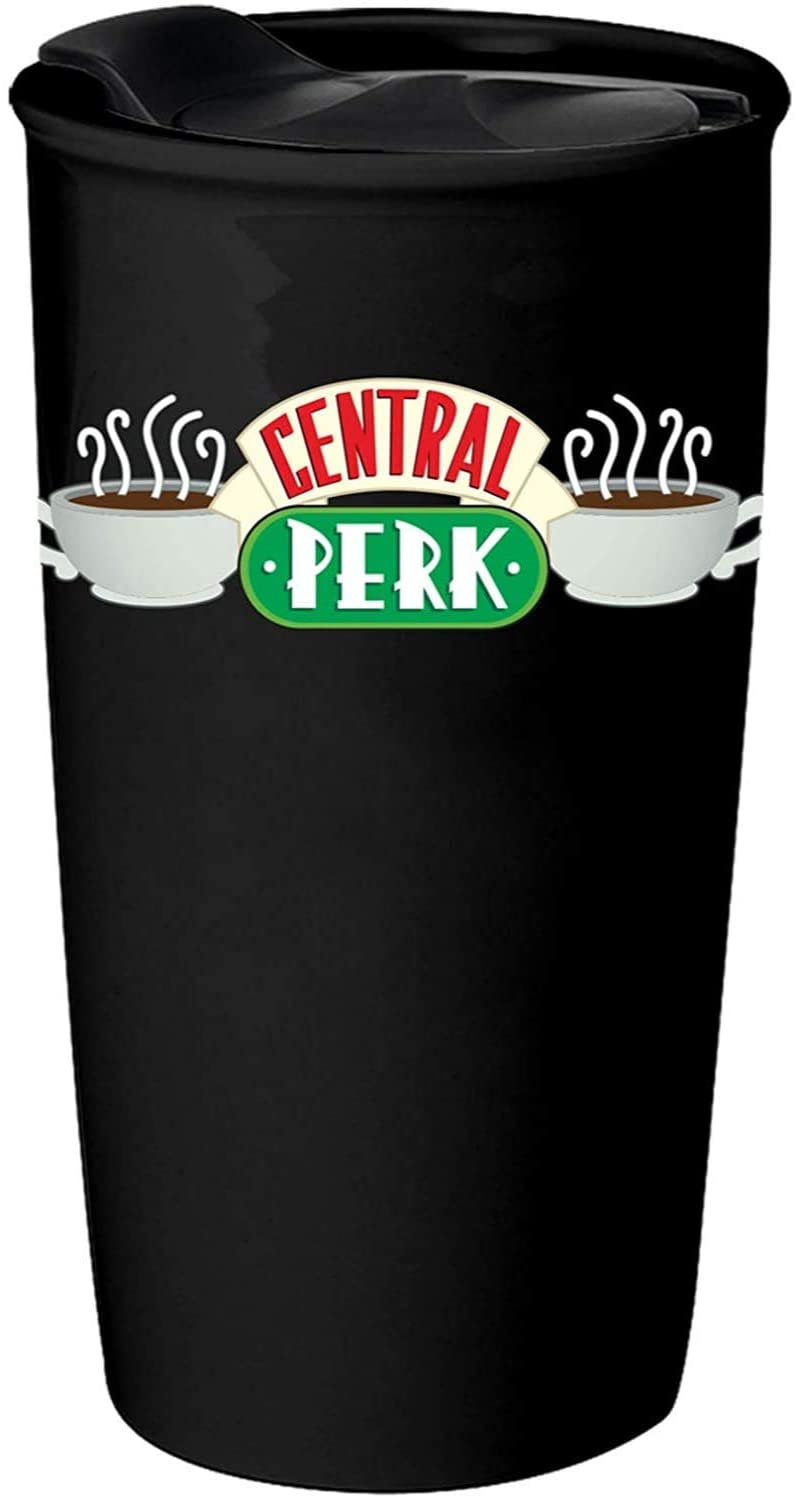 Friends Central Perk Ceramic Travel Coffee Mug with Lid 10 Oz - Fundom