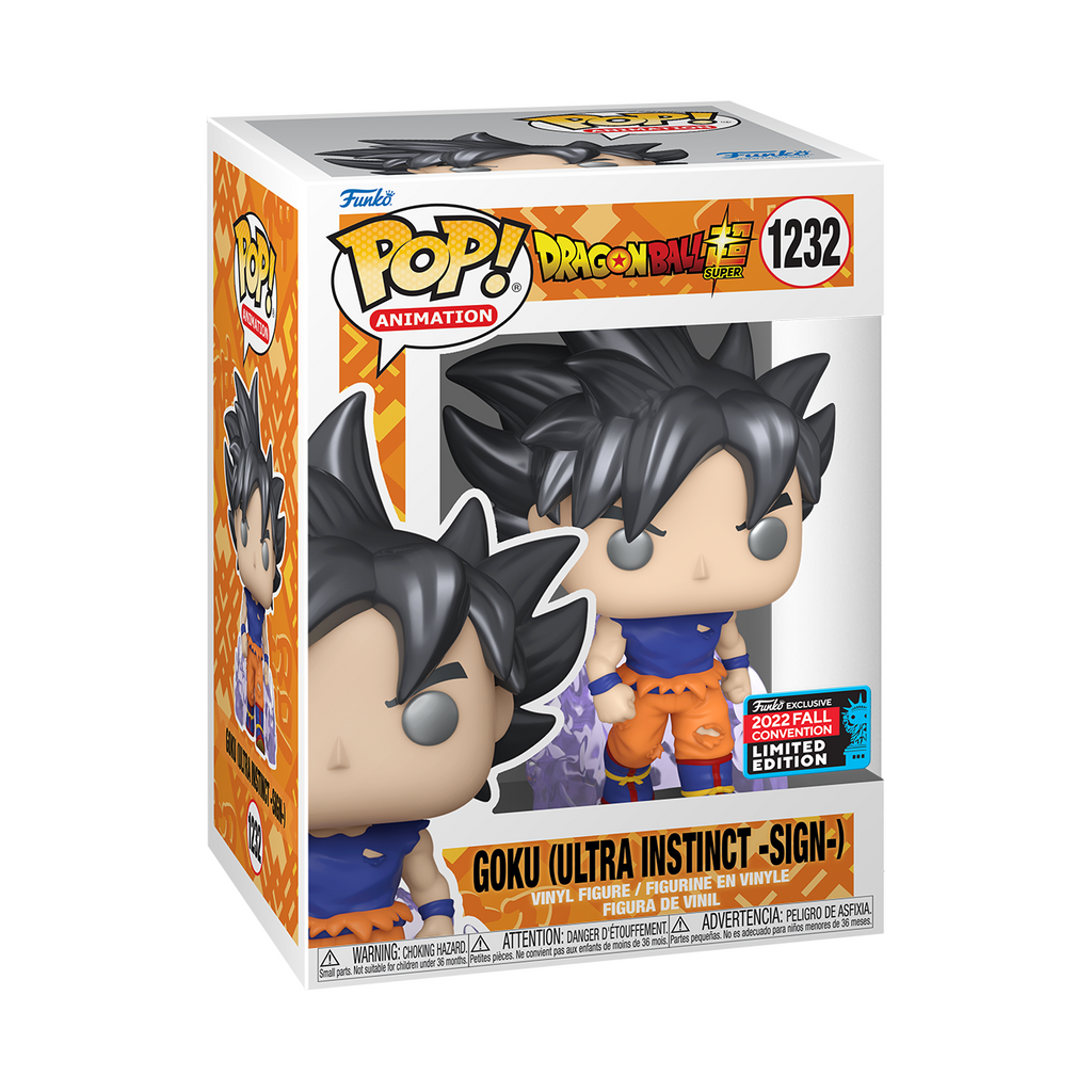 Funko Pop! Animation: Dragon Ball Super - Goku Ultra Instinct Sign #1232 Metallic 2022 Fall Convention Exclusive