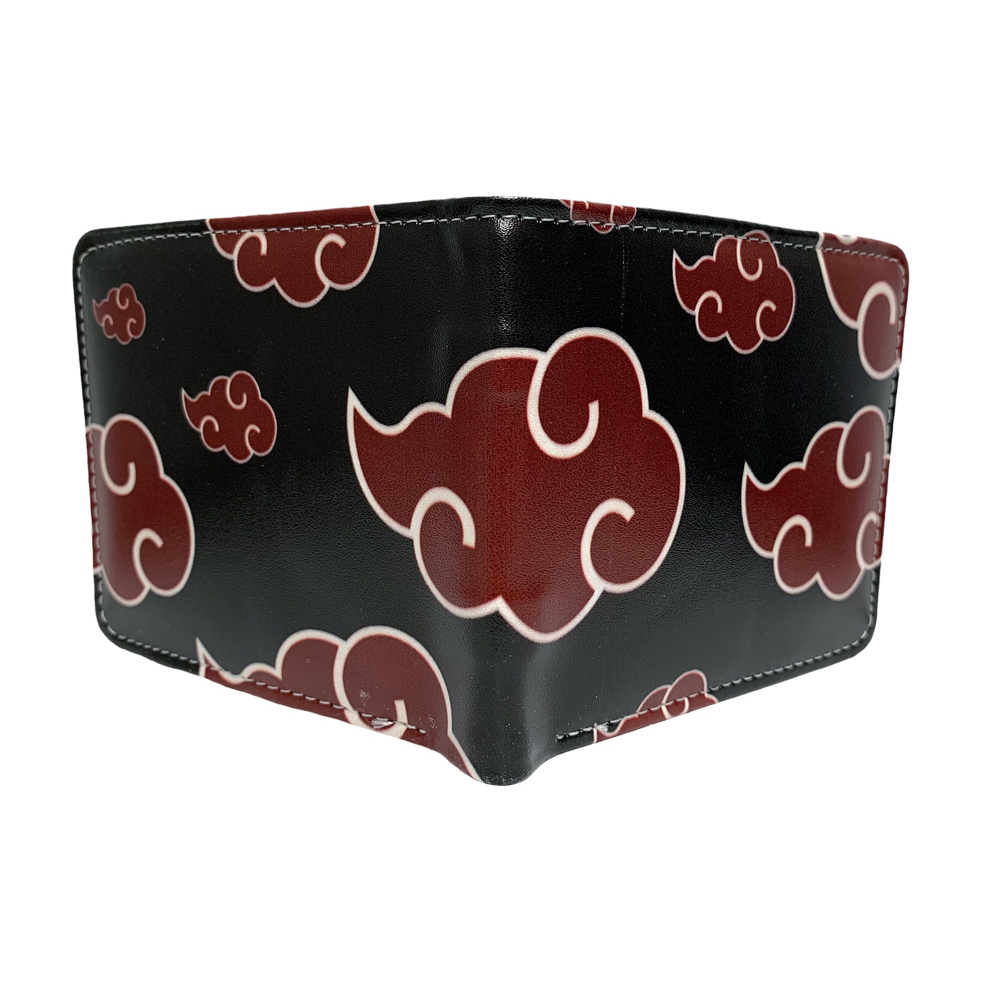 Naruto Shippuden - Akatsuki Anti Leaf Cloud Symbol Bi Fold Anime Wallet