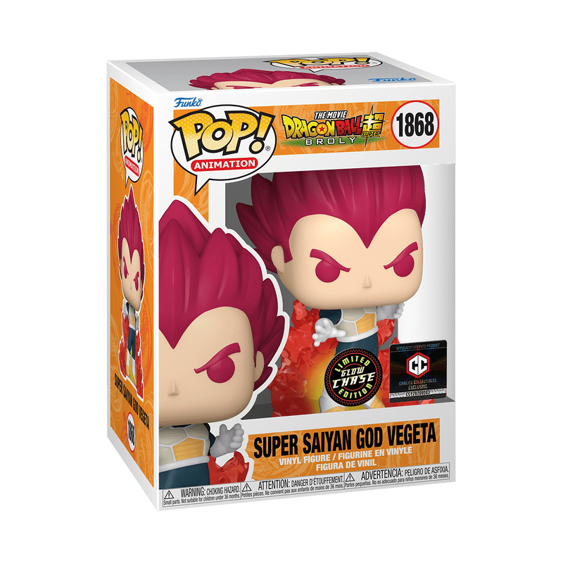 Funko Pop! Animation: Dragon Ball Super: Broly - Super Saiyan God Vegeta with Aura Glow - in - the - dark Chase 1868 Chalice Collectibles Exclusive - Fundom