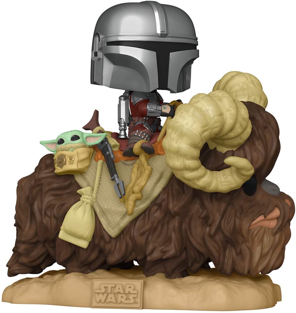 Funko Pop! Deluxe: Mandalorian - Mandalorian on Bantha with Child - Fundom