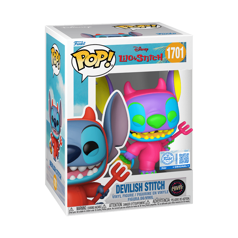 Funko Pop! Disney: Lilo & Stitch - Black Light Devilish Stitch 1701 Chase Entertainment Earth Exclusive - Fundom