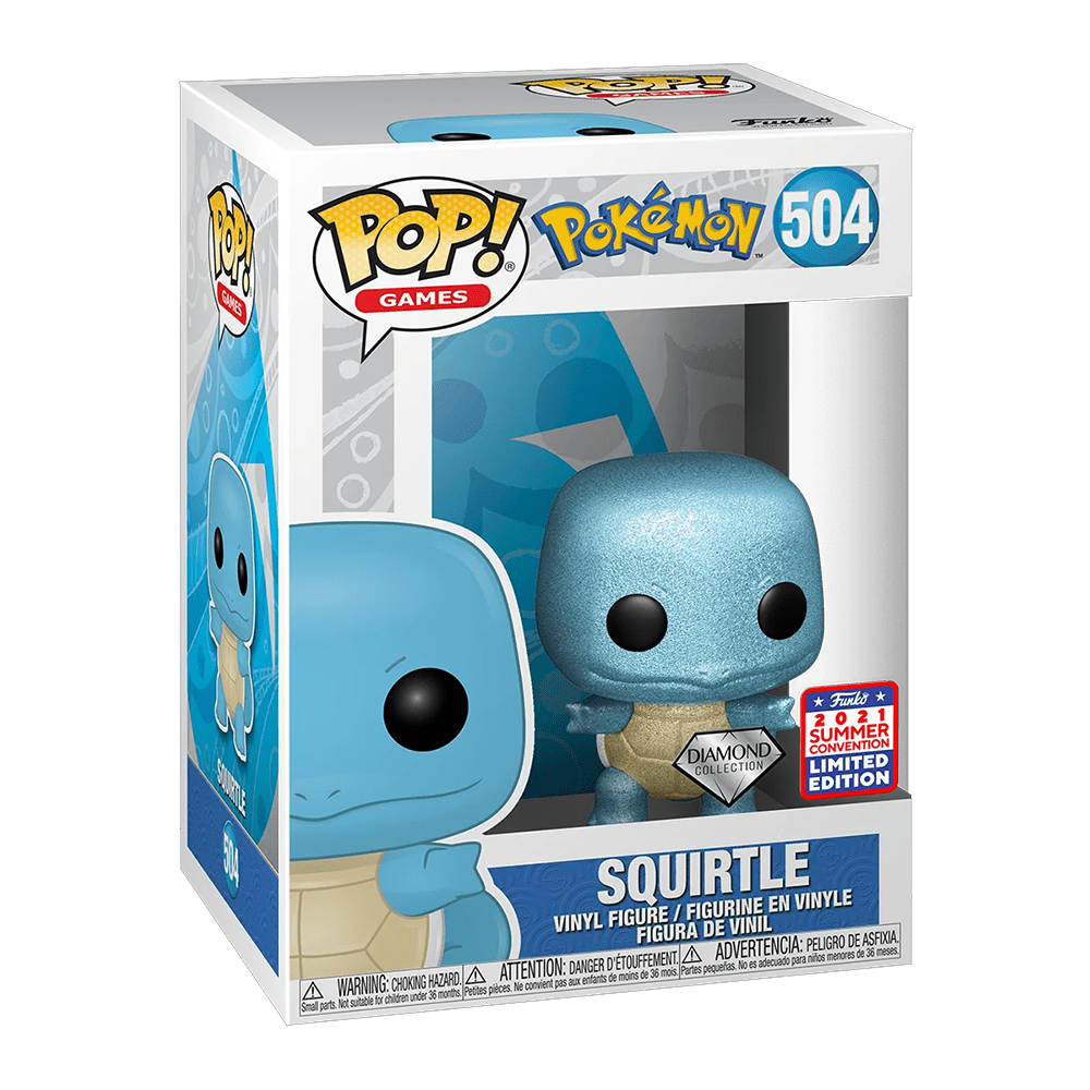 Funko Pop! Games: Pokemon - Squirtle Diamond Collection 504 2021 Summer Virtual Funkon Limited Edition - Fundom