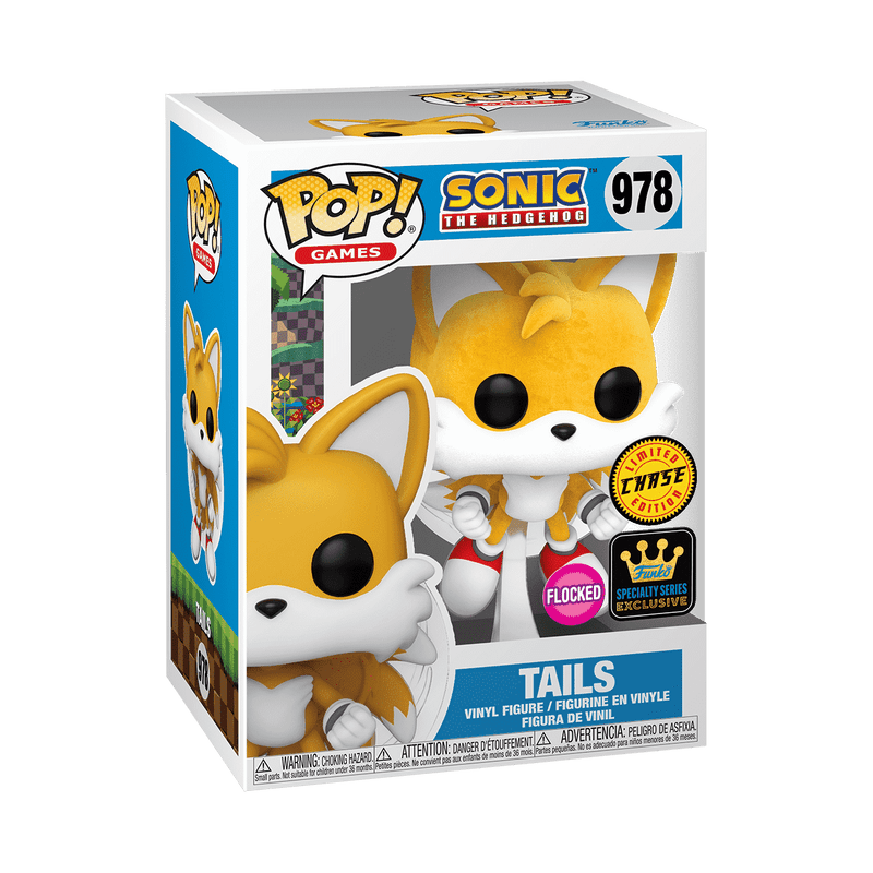Funko Pop! Games: Sonic the Hedgehog - Tails Flying Flocked Chase 978 Specialty Series - Fundom