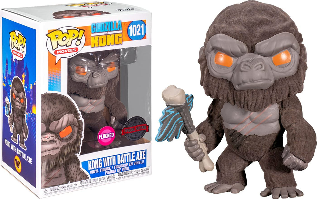 Funko Pop! Godzilla vs Kong Flocked Kong with Battle Axe Exclusive Vinyl Figure - Fundom