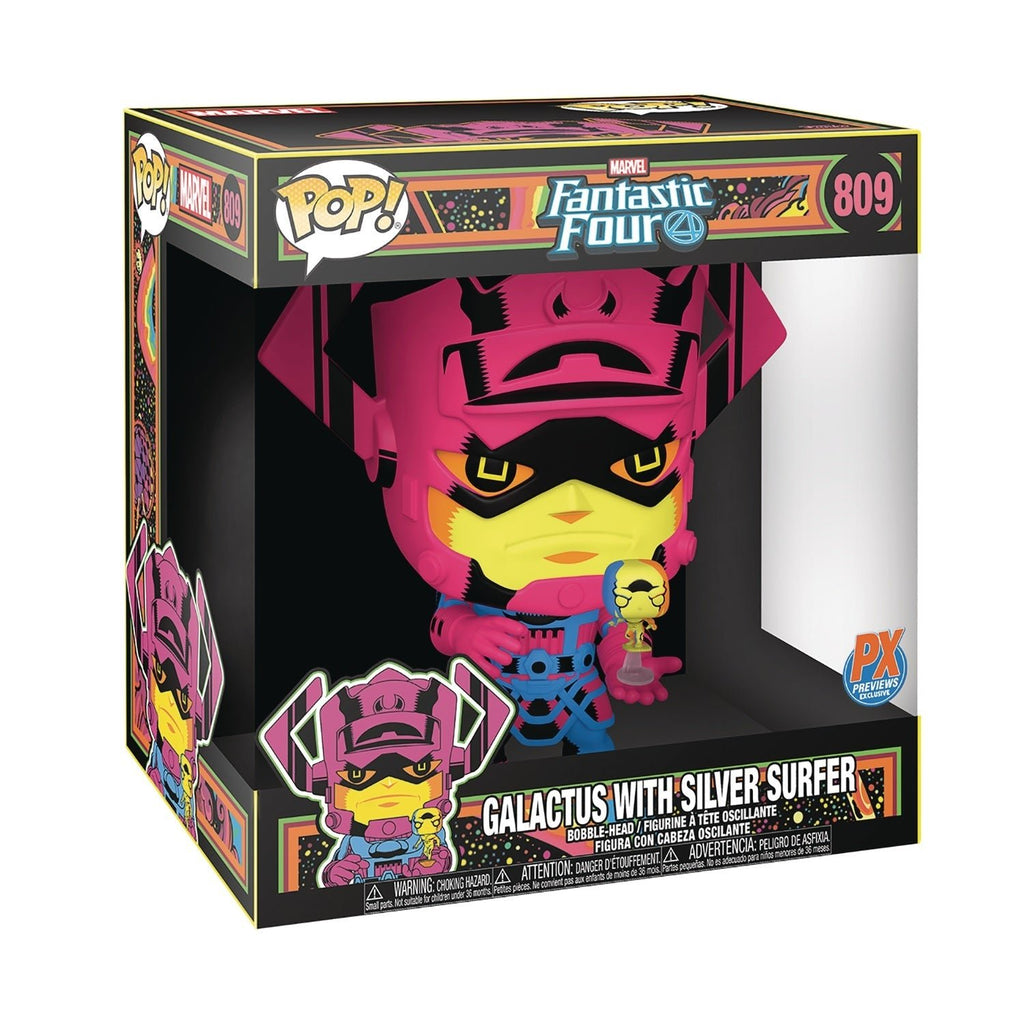 Funko Pop! Jumbo Marvel Galactus with Silver Surfer (Black Light Version) 10" Vinyl Figure - Fundom