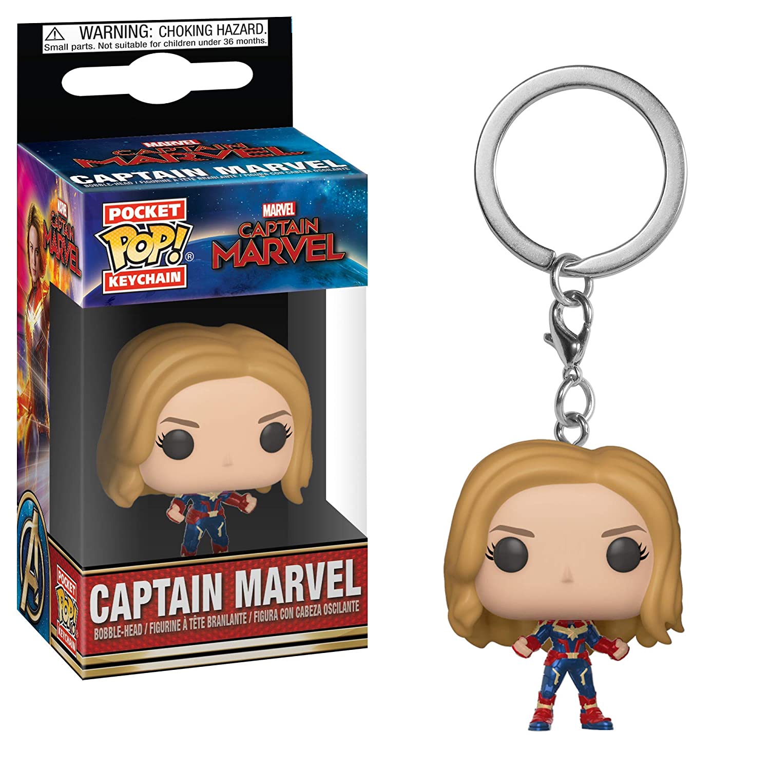Funko Pop Keychain Marvel Captain Marvel - Captain Marvel Unmasked Vinyl Figure - Fundom