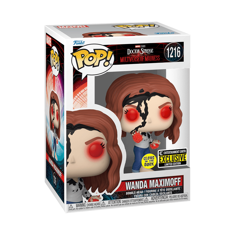 Funko Pop! Marvel: Doctor Strange in the Multiverse of Madness! - Wanda Maximoff Earth - 838 Glow - in - the - dark 1216 Entertainment Earth Exclusive - Fundom