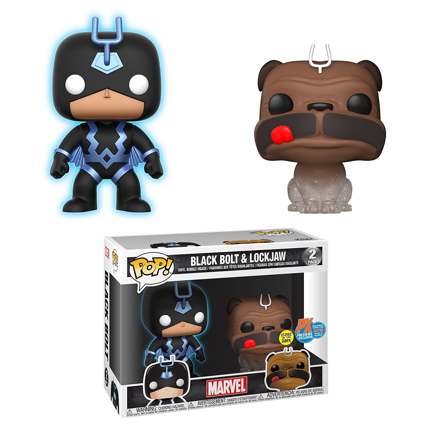 Funko Pop Marvel SDCC 2018 Teleporting Lockjaw & Black Bolt Vinyl Figure Two - Pack - Fundom