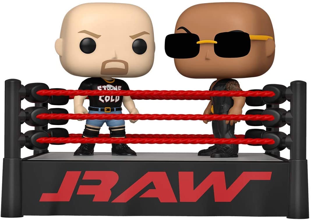 Funko Pop! Moment: WWE - The Rock vs Stone Cold in Wrestling Ring Vinyl Figure - Fundom