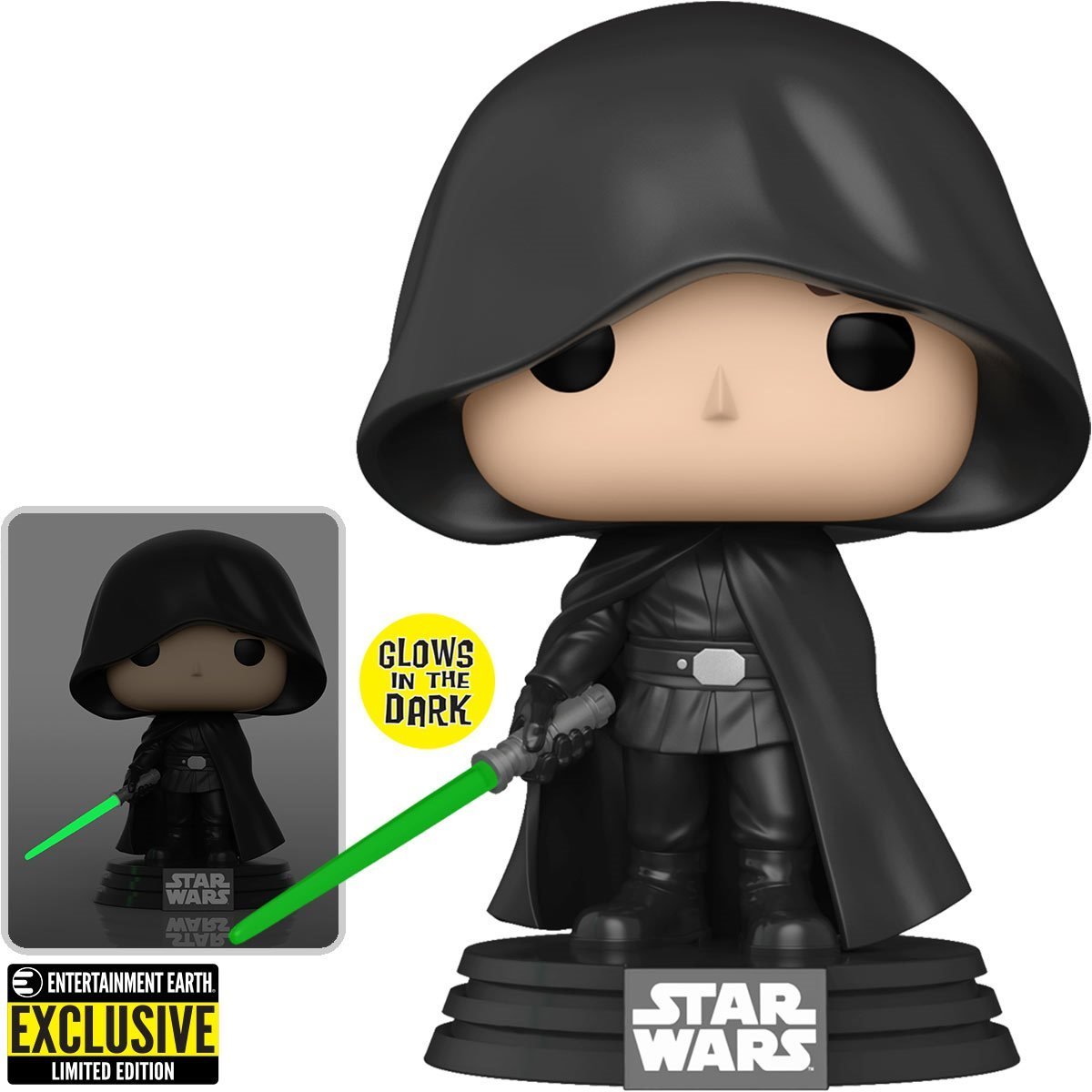 Funko Pop! Star Wars: Mandalorian Luke Skywalker GITD Entertainment Earth Exclusive Vinyl Figure - Fundom