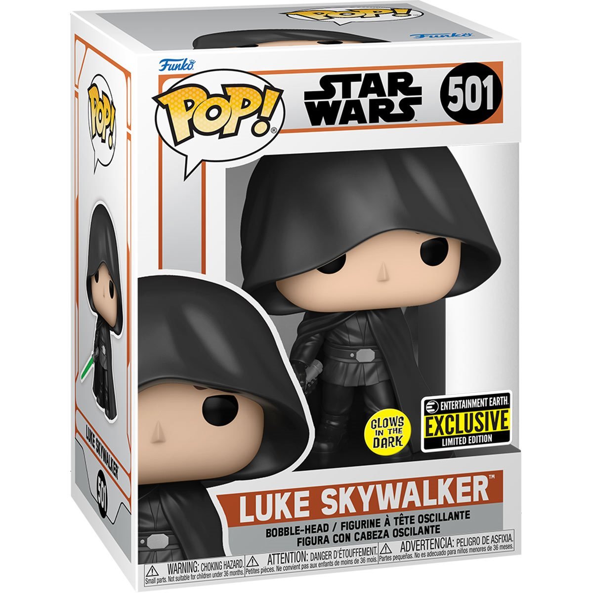 Funko Pop! Star Wars: Mandalorian Luke Skywalker GITD Entertainment Earth Exclusive Vinyl Figure - Fundom