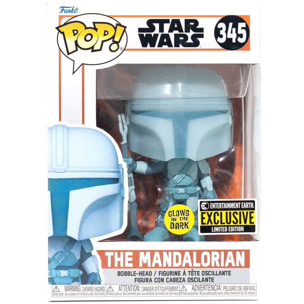 Funko Pop! Star Wars: The Mandalorian Hologram Glow - in - the - Dark Entertainment Earth Exclusive - Fundom