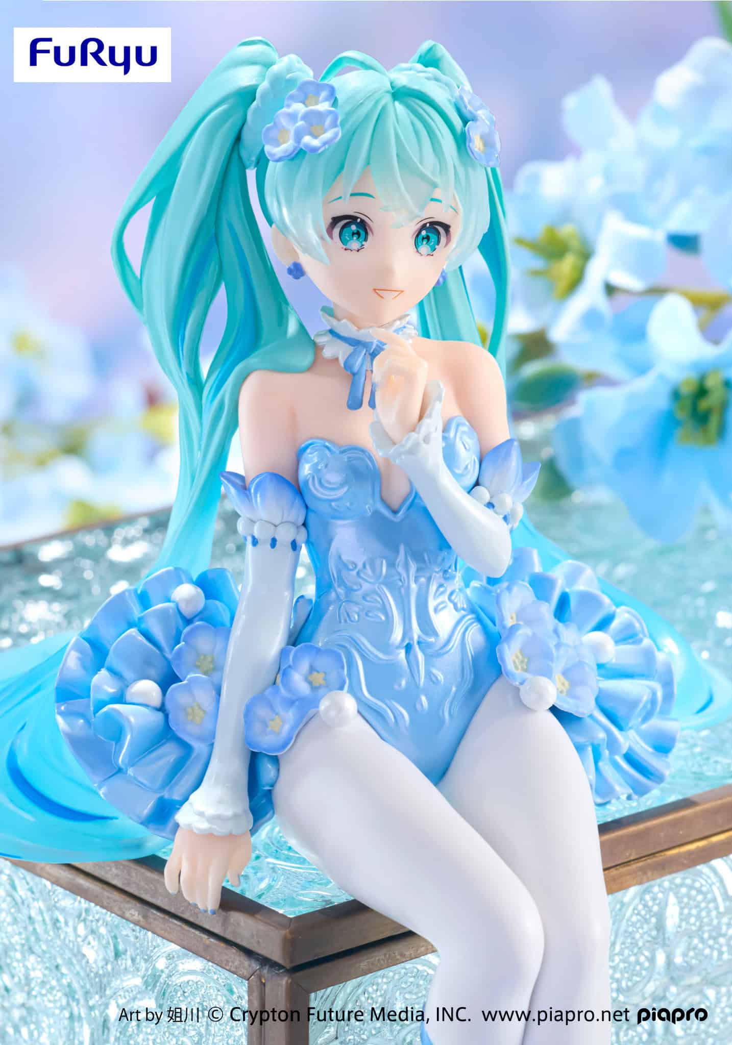 FuRyu - Hatsune Miku Flower Fairy Nemophila Pail Blue Color Version Noodle Stopper Figure - Fundom