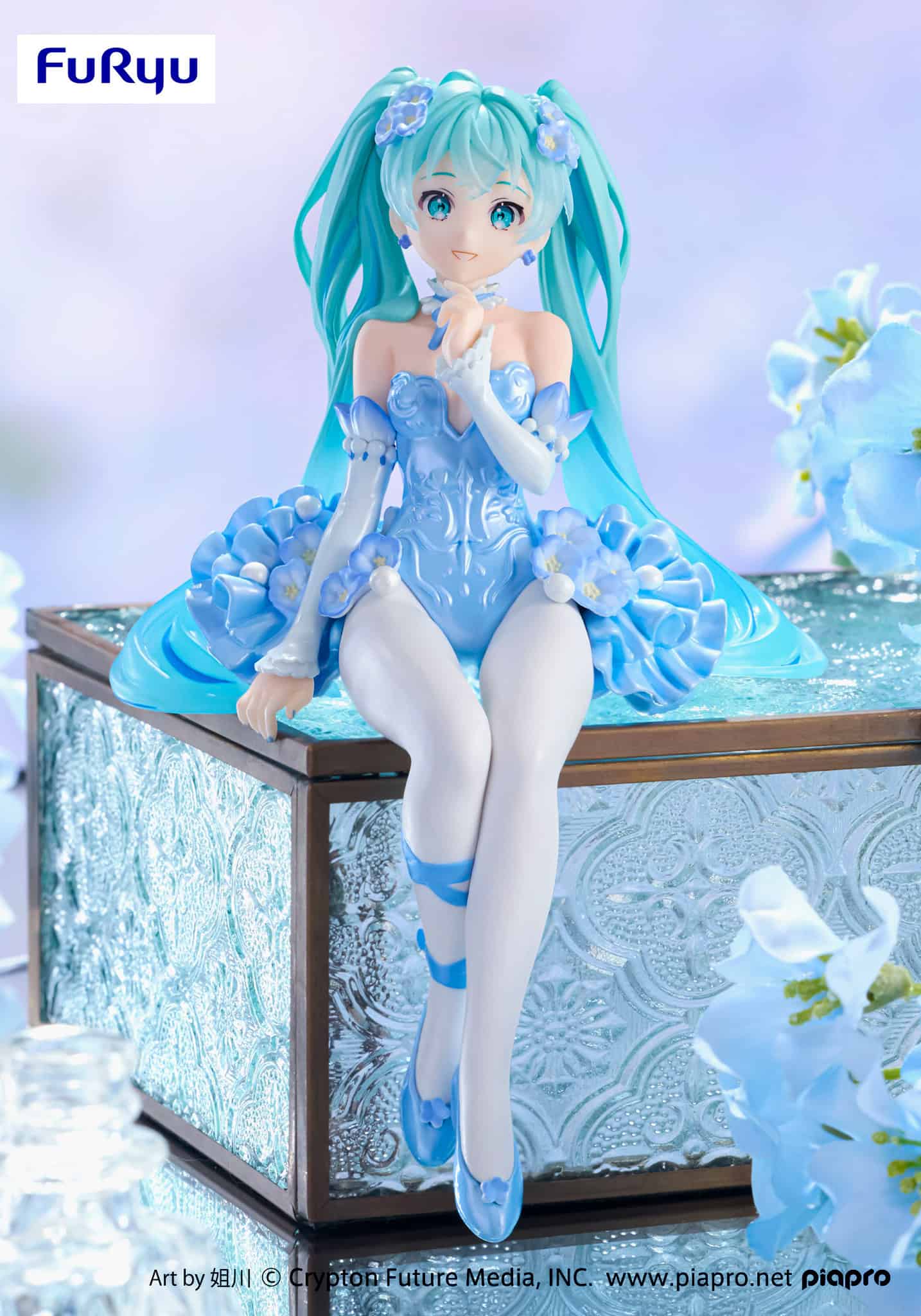 FuRyu - Hatsune Miku Flower Fairy Nemophila Pail Blue Color Version Noodle Stopper Figure - Fundom