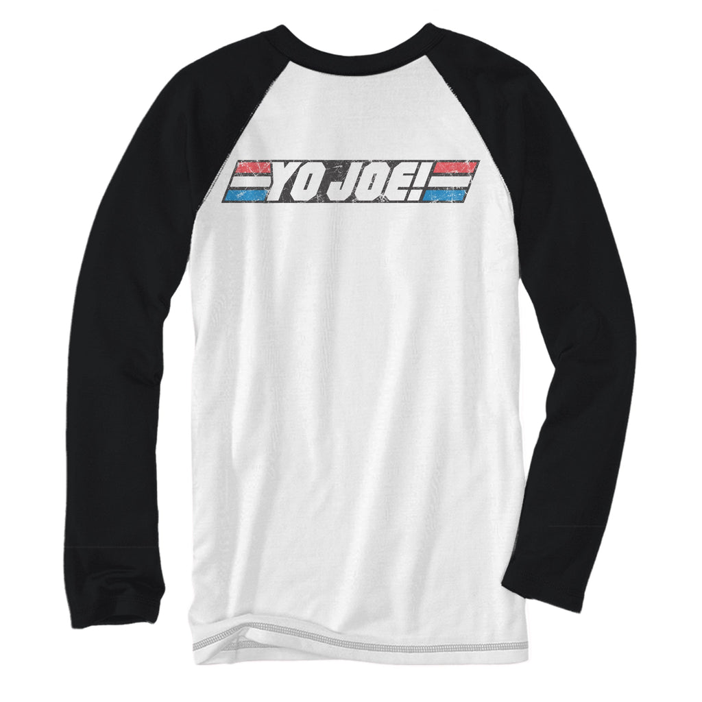G.I.Joe Logo 80's Yo Joe! Baseball Raglan Style Adult T-Shirt - Fundom