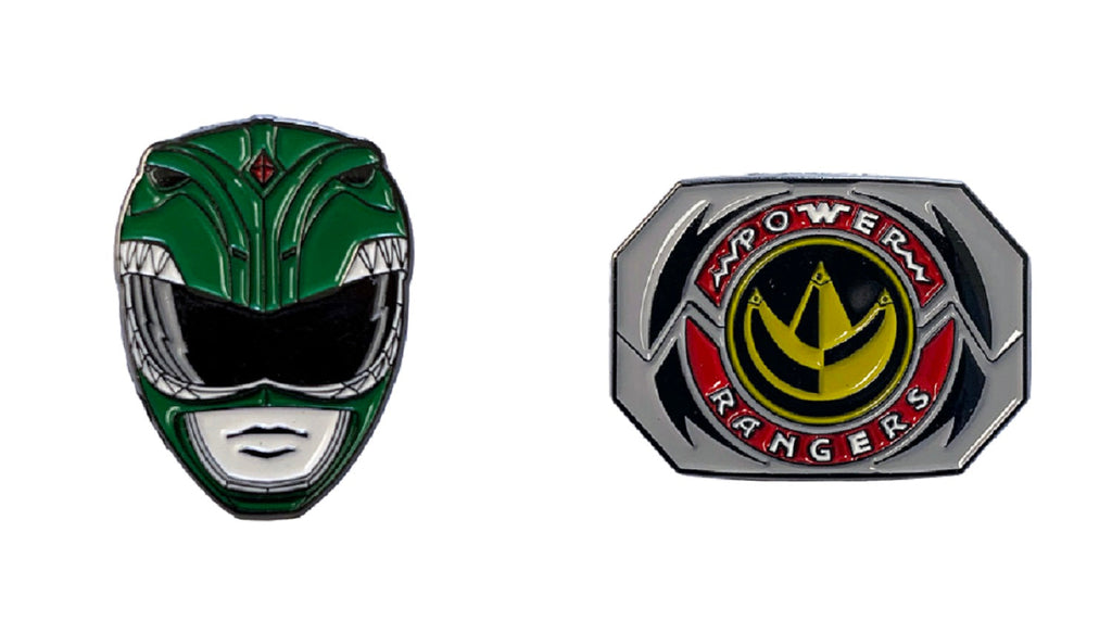 Power Rangers - Green Ranger Mask & Emblem - Enamel Pin 2-Pack