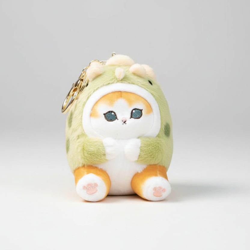 Mofusand Triceratops Cat Plush Keychain