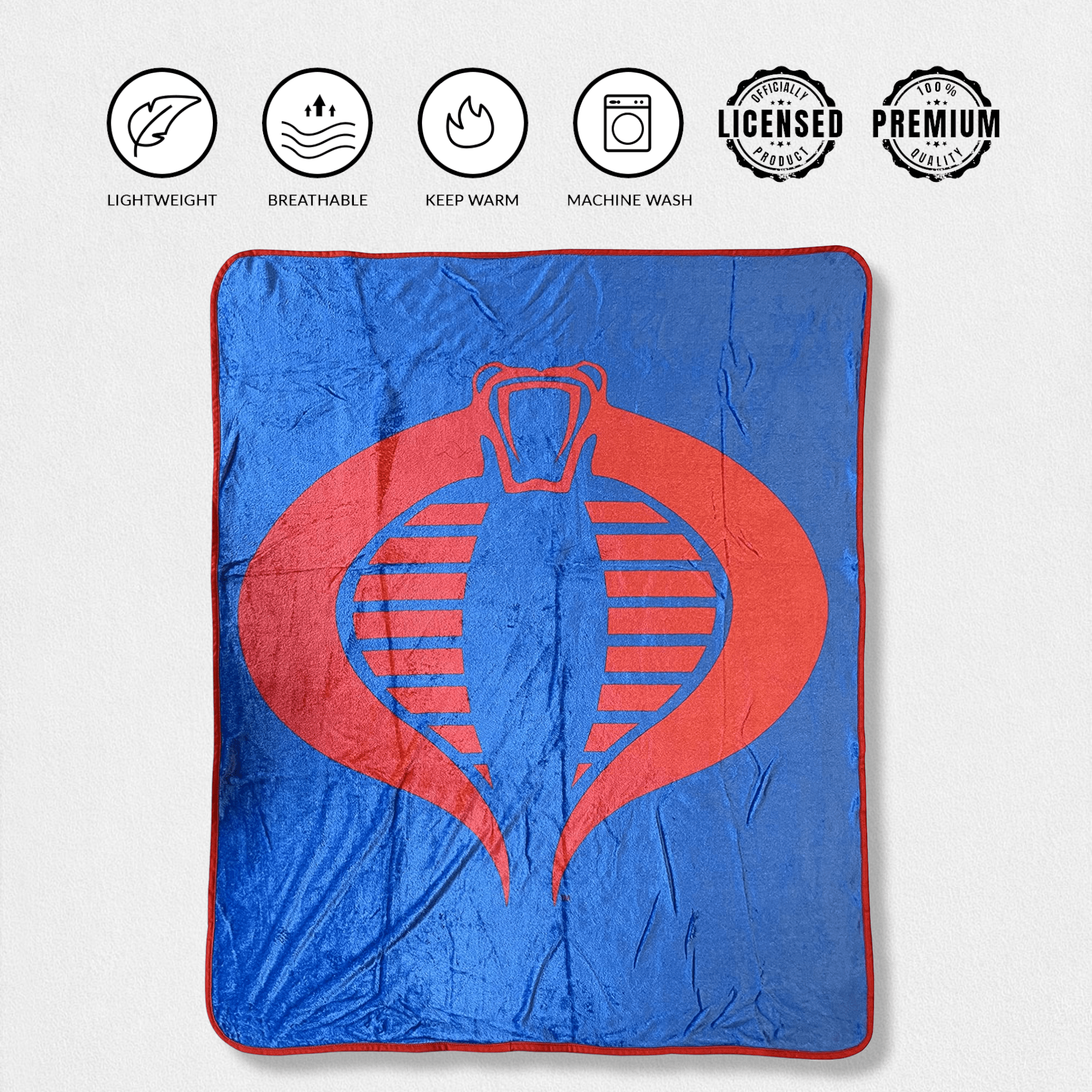 Hasbro G.I. Joe Cobra Symbol Blue 80's Cartoon Throw Blanket - Fundom