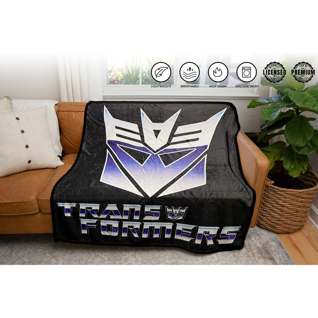 Hasbro Transformers Decepticon Symbol 80's Cartoon Fleece Throw Blanket - Fundom