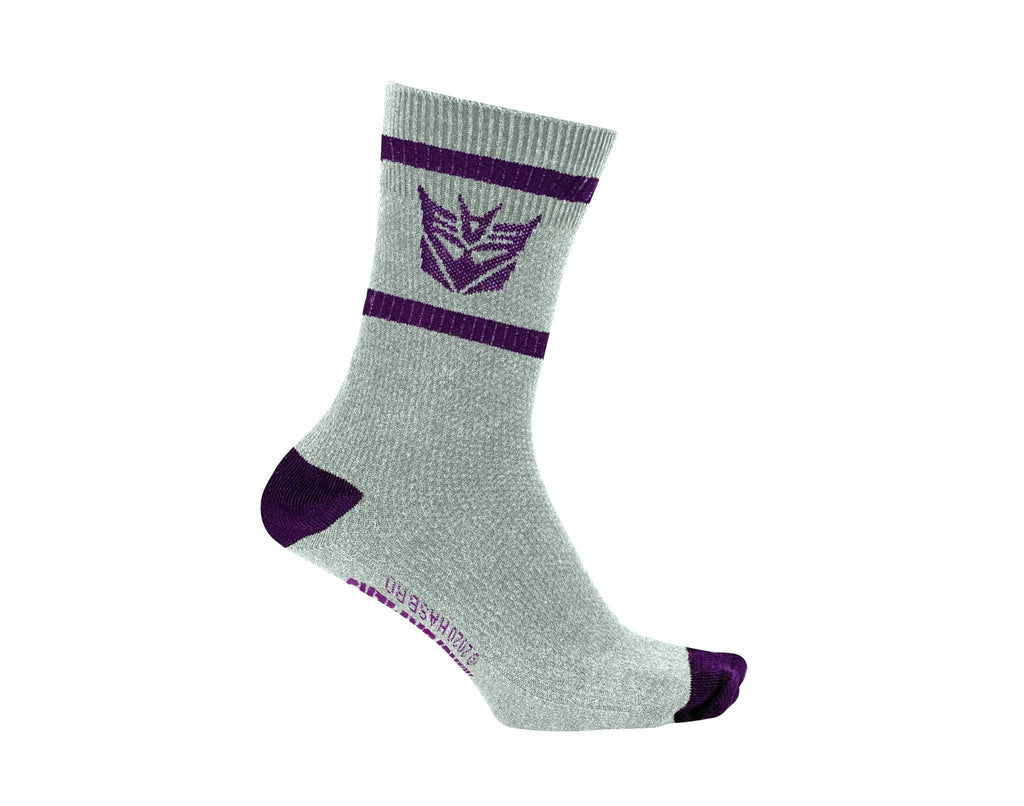 Hasbro Transformers Decepticons Symbol Grey and Purple Crew Socks - Fundom