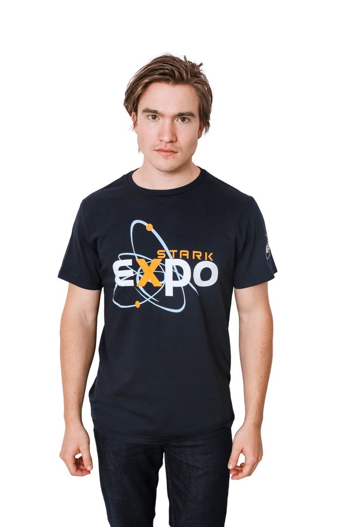 Iron Man Stark Expo Logo Marvel Adult T Shirt - Fundom