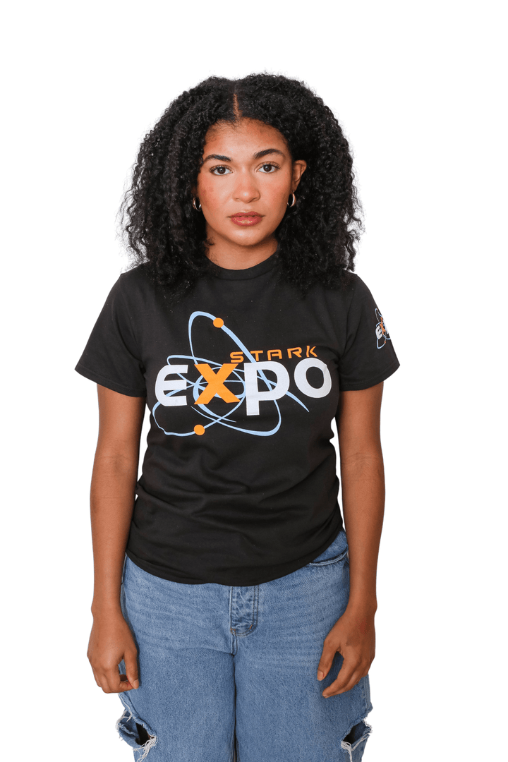 Iron Man Stark Expo Logo Marvel Adult T Shirt - Fundom