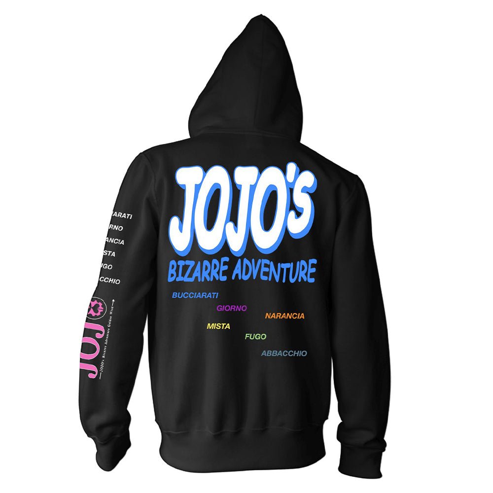 JoJo's Bizarre Adventure Character Bubbles - Front Back & Sleeve Print - Licensed Adult Zip Up Hoodie - Fundom
