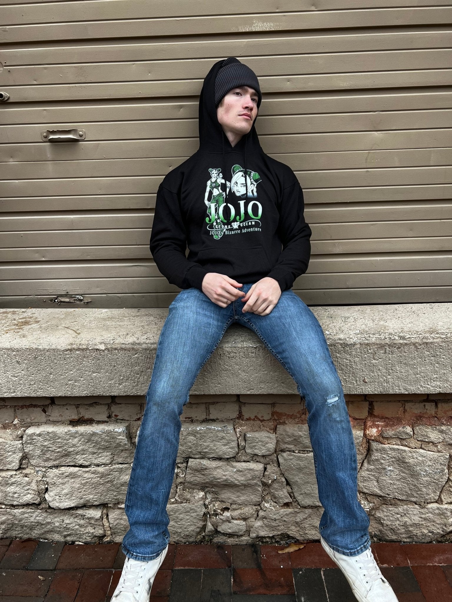 JoJo's Bizarre Adventure Jolyne Cujoh Green & White - Front & Back Print - Licensed Adult Hoodie - Fundom