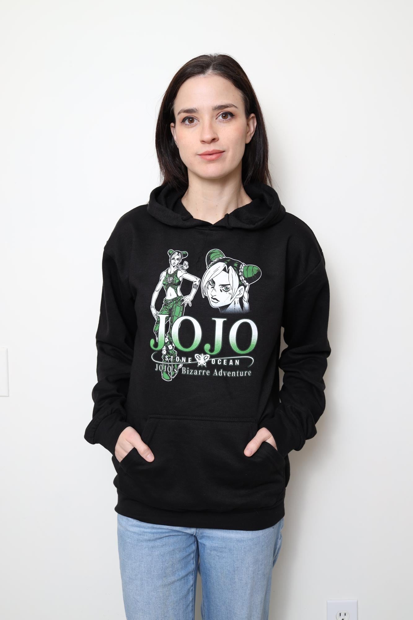 JoJo's Bizarre Adventure Jolyne Cujoh Green & White - Front & Back Print - Licensed Adult Hoodie - Fundom