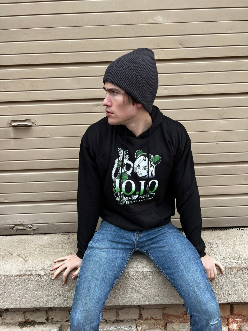 JoJo's Bizarre Adventure Jolyne Cujoh Green & White - Front & Back Print - Licensed Adult Hoodie - Fundom