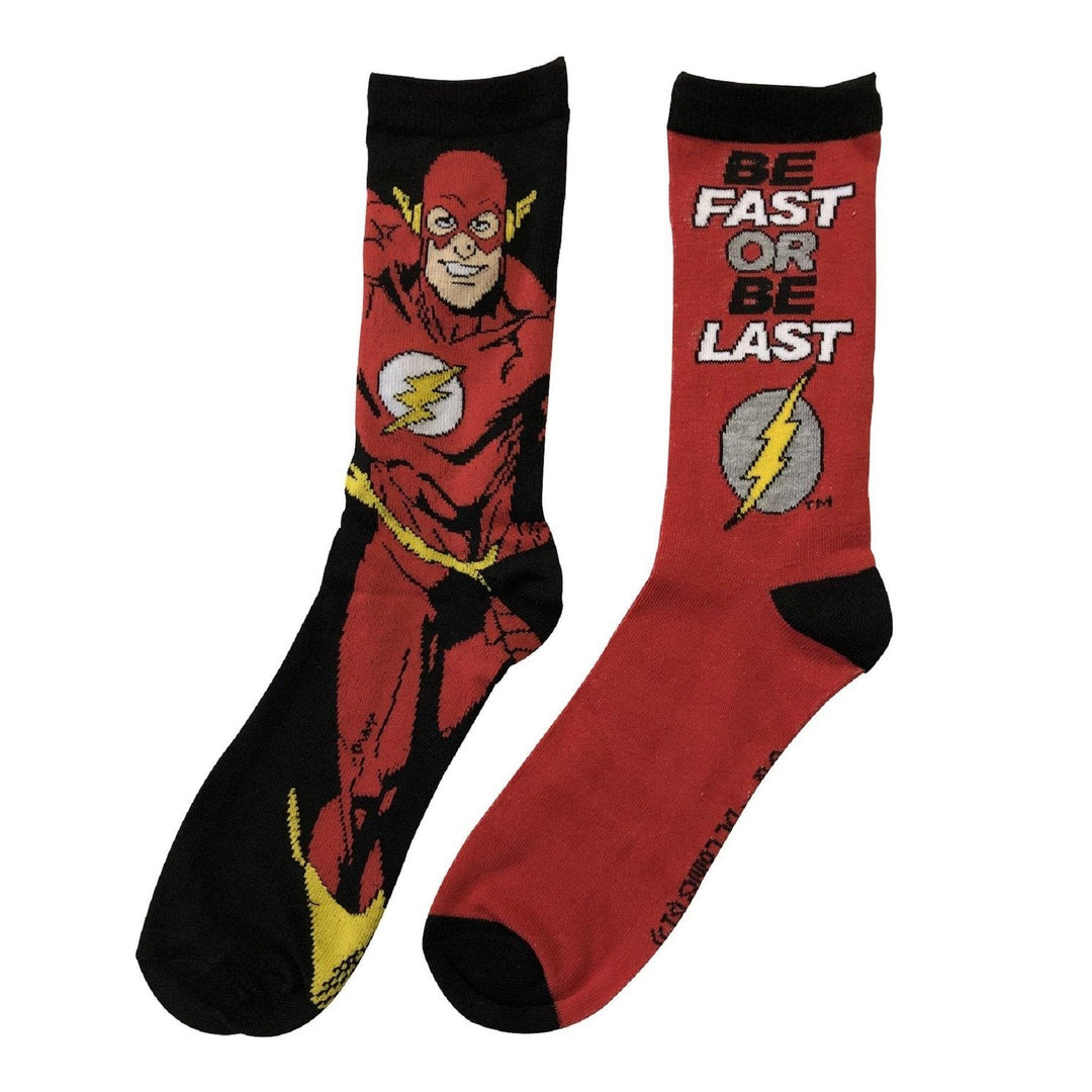 The Flash Be Fast With Symbol DC Comics 2-Pack Crew Socks