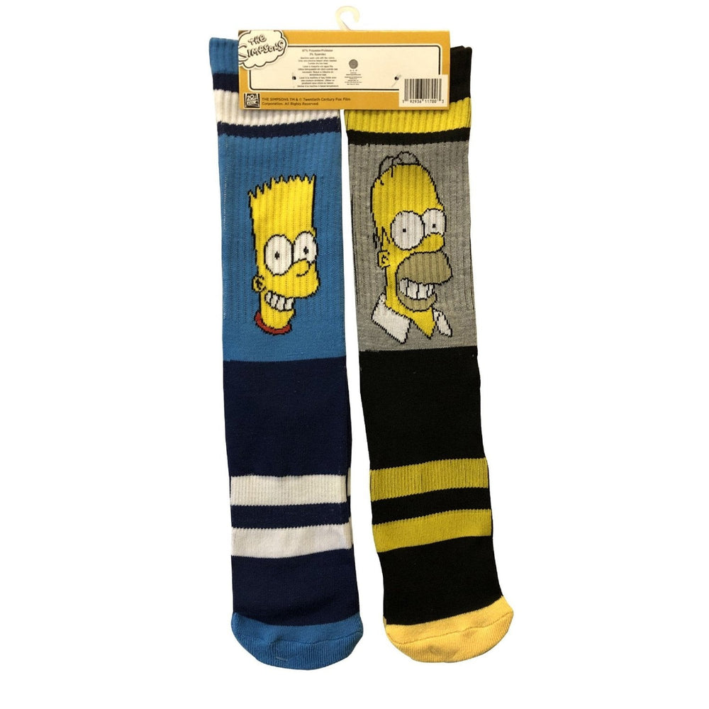 The Simpsons Bart And Homer 2-Pack Athletic Crew Socks