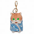 Mofusand Blue Blanket Cat Plush Keychain