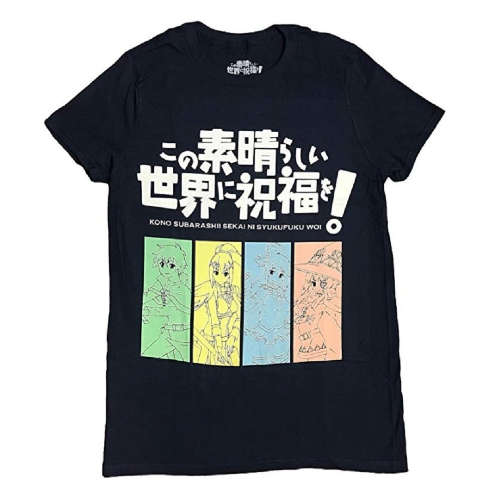 Konosuba Kazuma, Aqua, Megumin, Darkness Group Adult T Shirt - Fundom