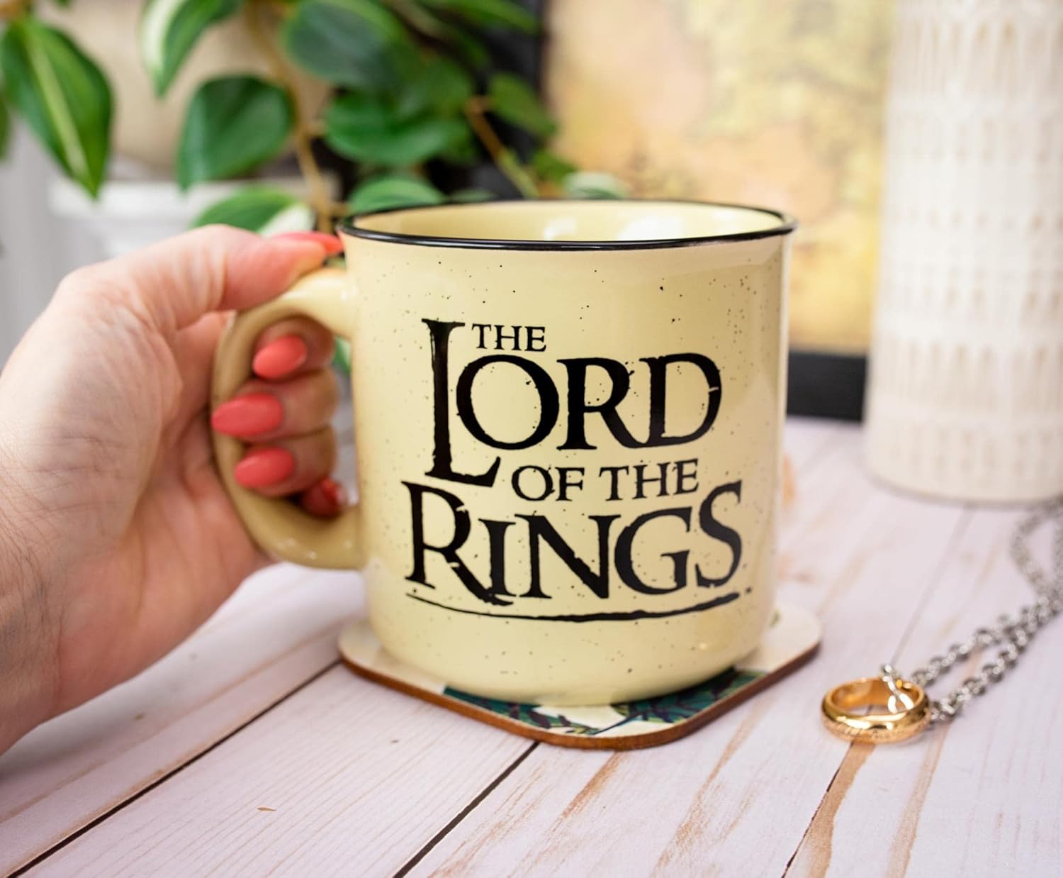 Lord of the Rings Gondor Elven Text 20oz Ceramic Camper Mug - Fundom