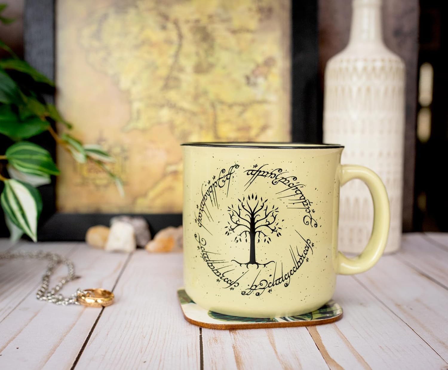 Lord of the Rings Gondor Elven Text 20oz Ceramic Camper Mug - Fundom