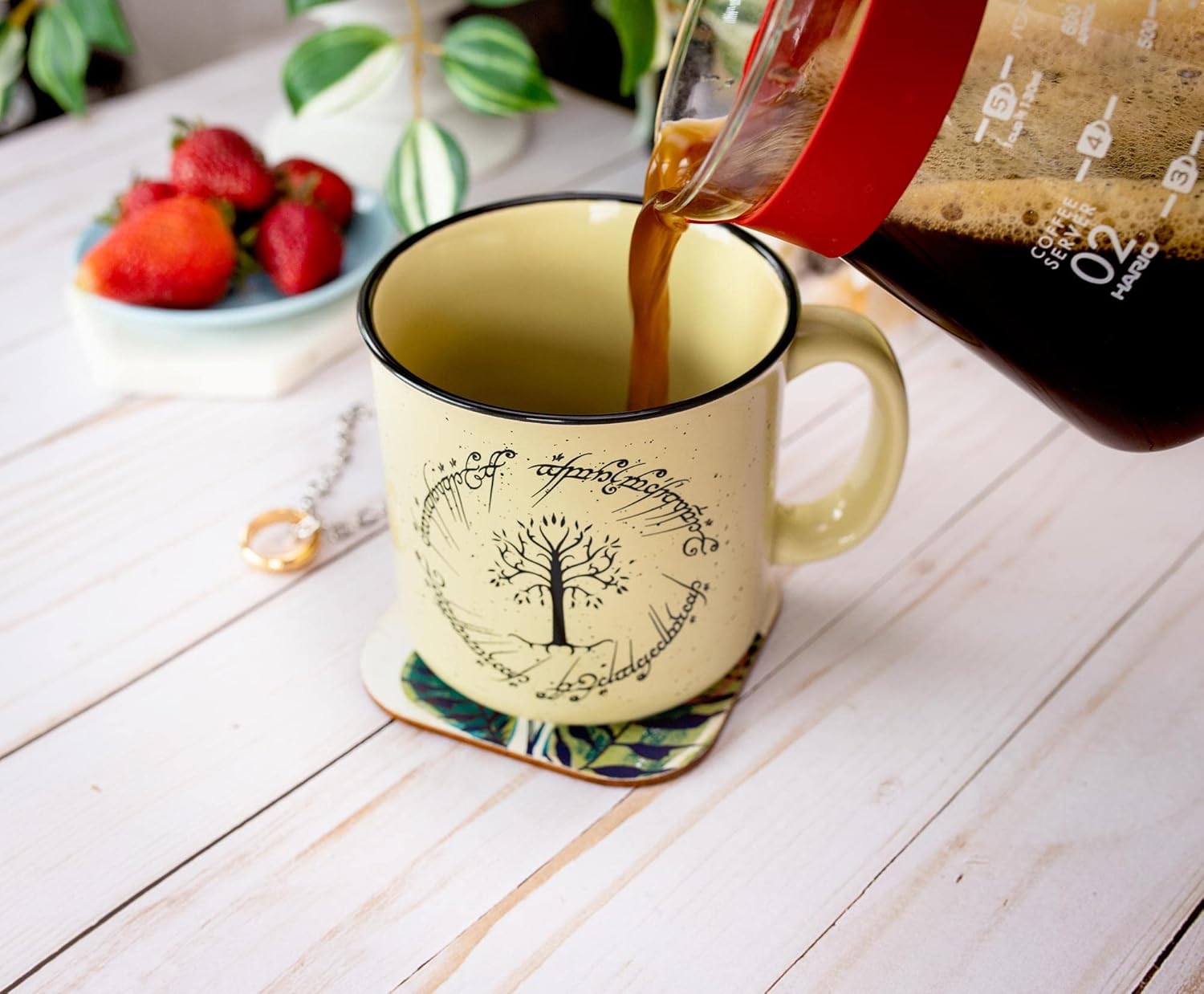 Lord of the Rings Gondor Elven Text 20oz Ceramic Camper Mug - Fundom