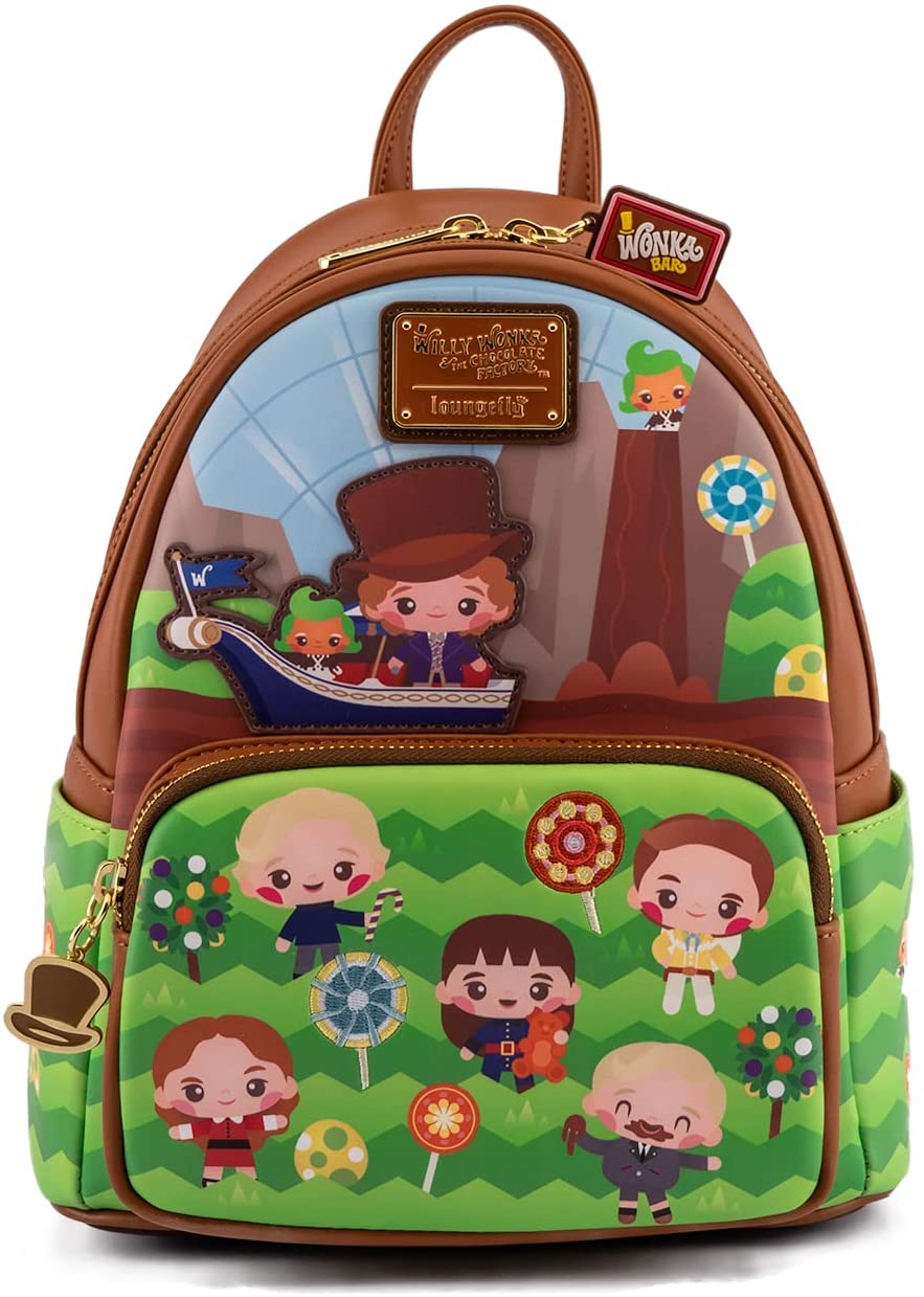 Loungefly Charlie and the Chocolate Factory Wonka 50th Anniversary Womens Double Strap Shoulder Bag Purse - Fundom