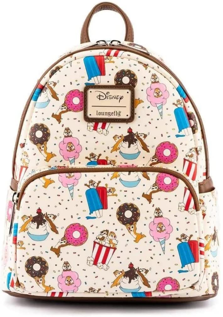 Loungefly Disney Chip and Dale Snackies All Over Print Womens Double Strap Shoulder Bag Purse - Fundom