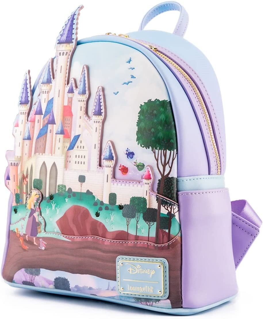 Loungefly Disney Princess Castle Series Sleeping Beauty Womens Double Strap Shoulder Bag Purse Backpack - Fundom
