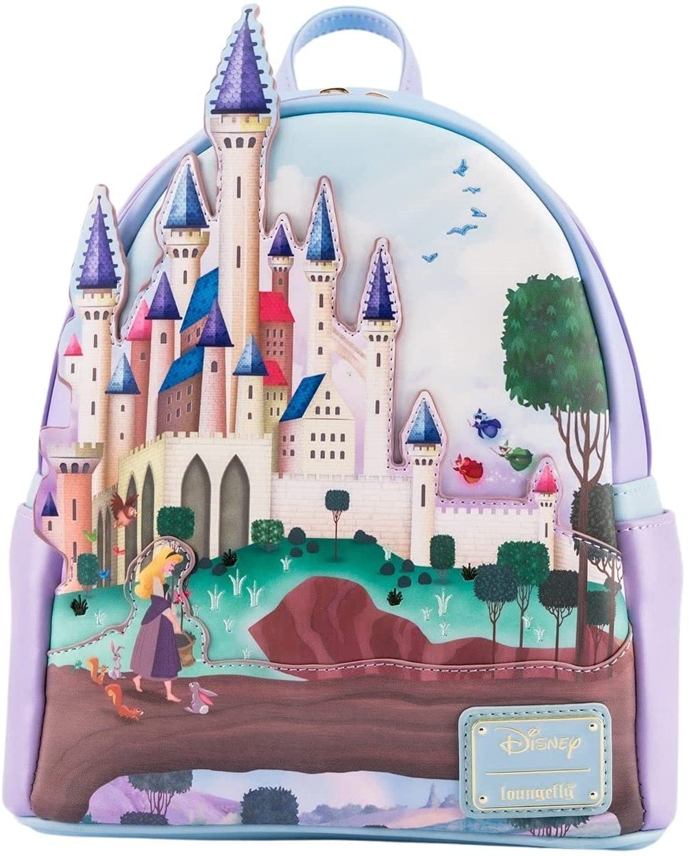 Loungefly Disney Princess Castle Series Sleeping Beauty Womens Double Strap Shoulder Bag Purse Backpack - Fundom
