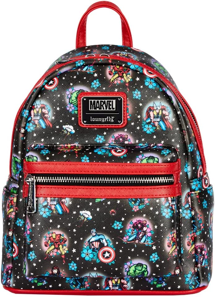 Loungefly Marvel Avengers Tattoo Women Backpack Double Strap Shoulder Bag Purse - Fundom