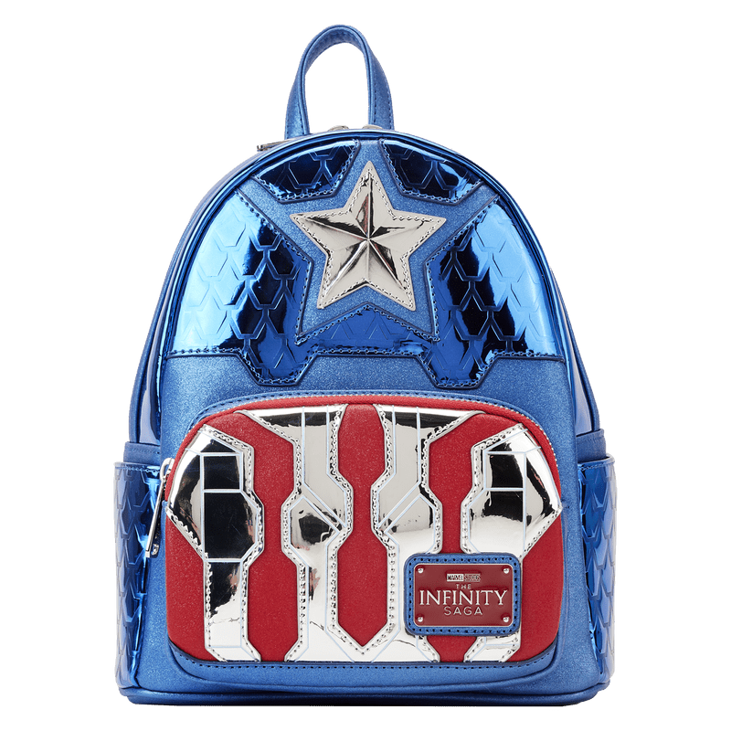 Loungefly Marvel Metallic Captain America Cosplay Mini Backpack - Fundom