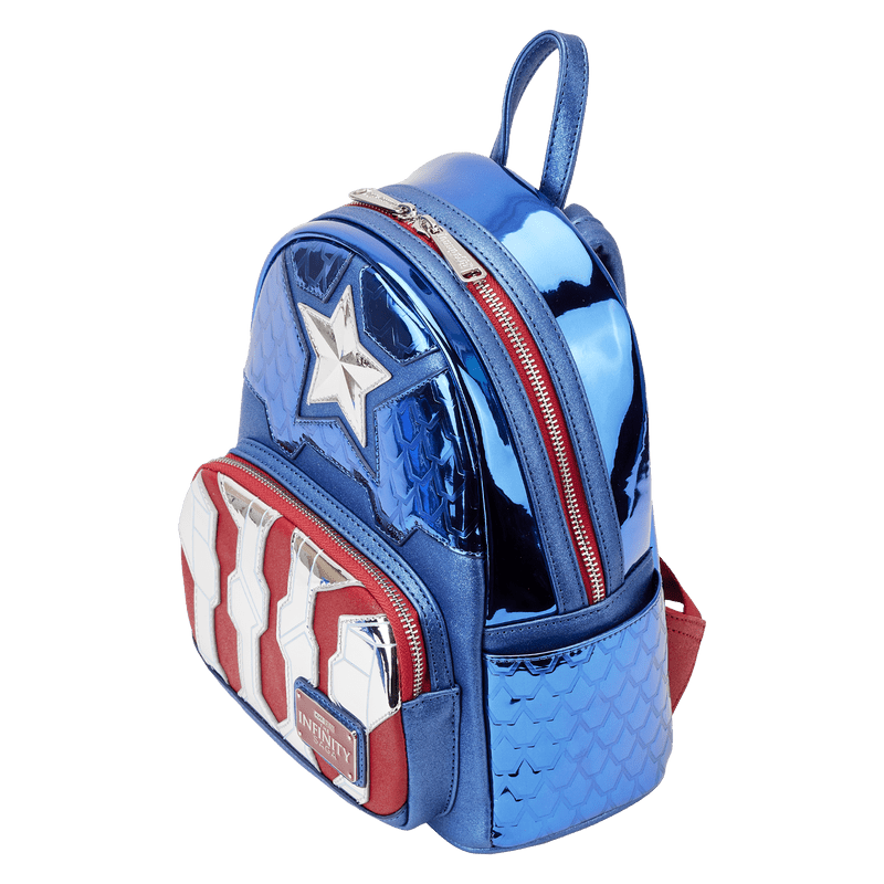 Loungefly Marvel Metallic Captain America Cosplay Mini Backpack - Fundom