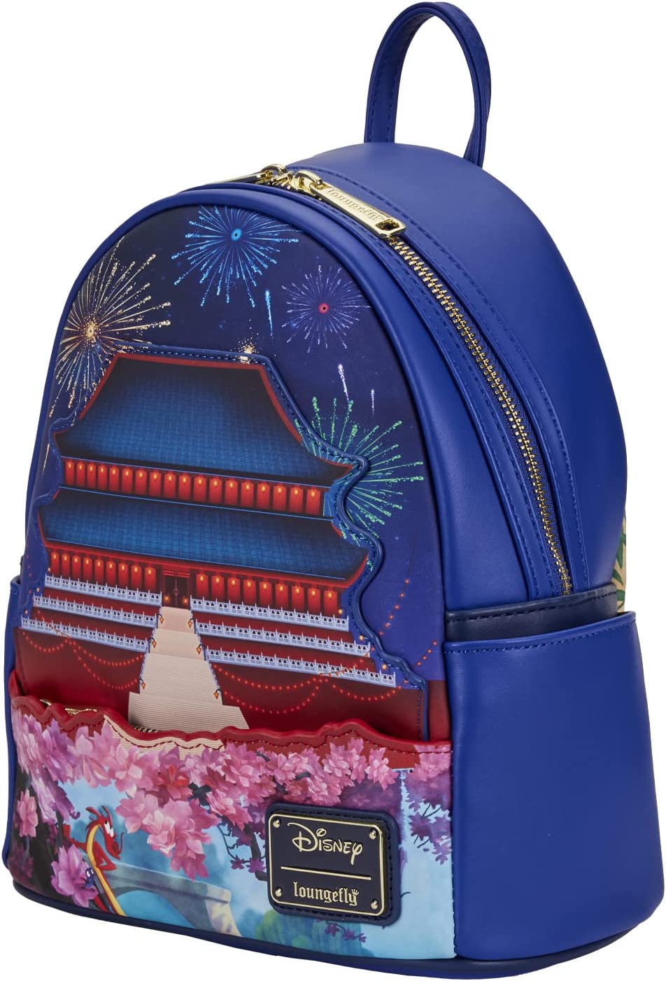 Loungefly Mulan Castle Light Up Womens Double Strap Shoulder Bag Purse Backpack - Fundom