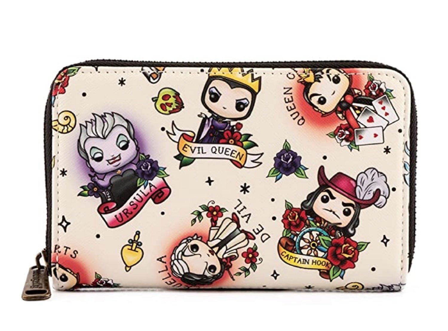Loungefly POP Disney Villains Tattoo All Over Print Faux Leather Wallet - Fundom