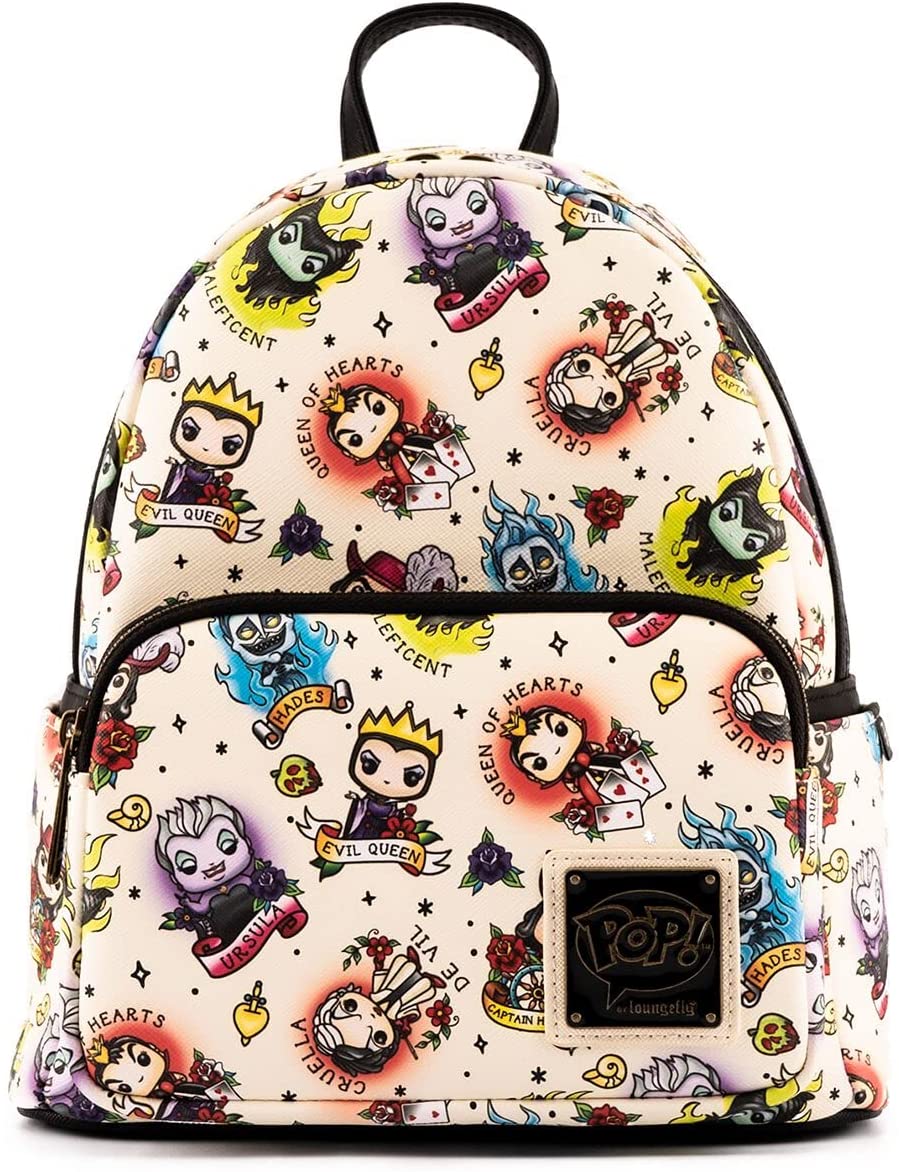 Loungefly POP Disney Villains Tattoo All Over Print Shoulder Mini Bag Purse - Fundom